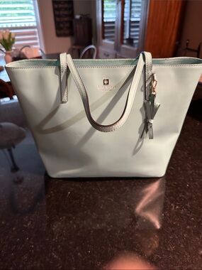 kate spade Robin egg blue Leather Tote with Charm